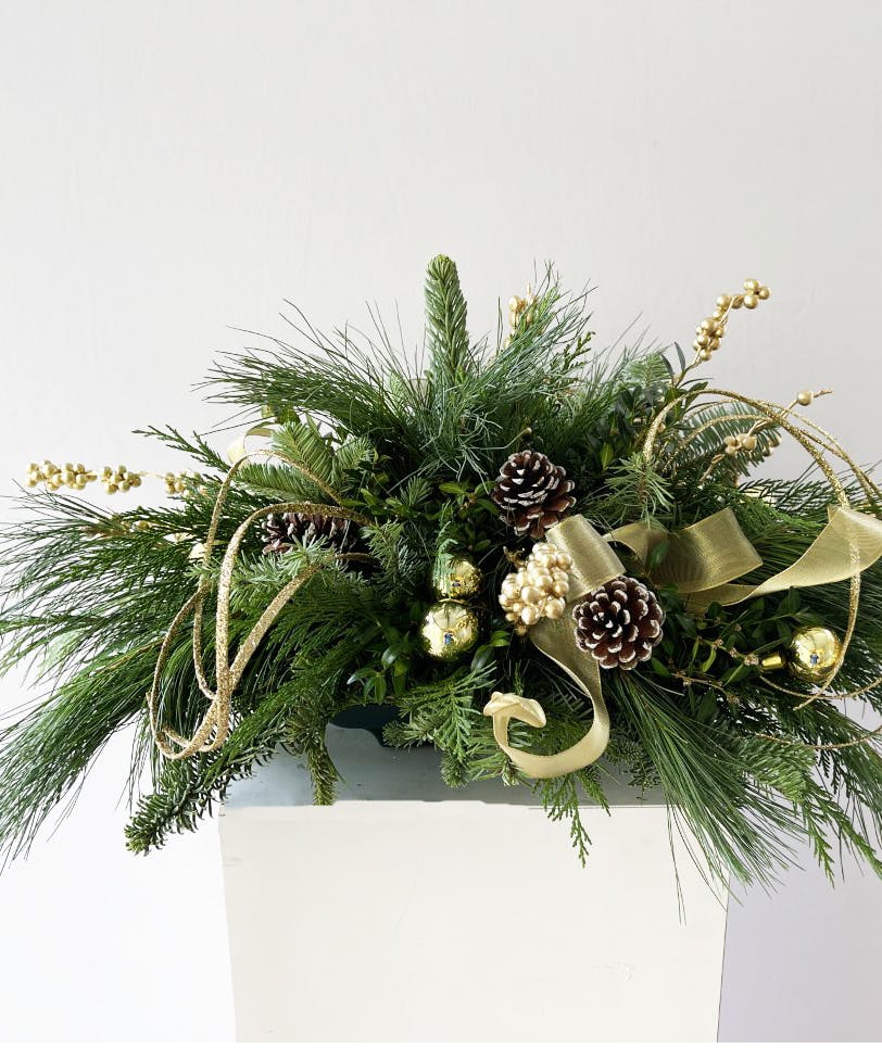 Festive Holiday Greens Centerpiece Marco Island Florist (FL) Holiday