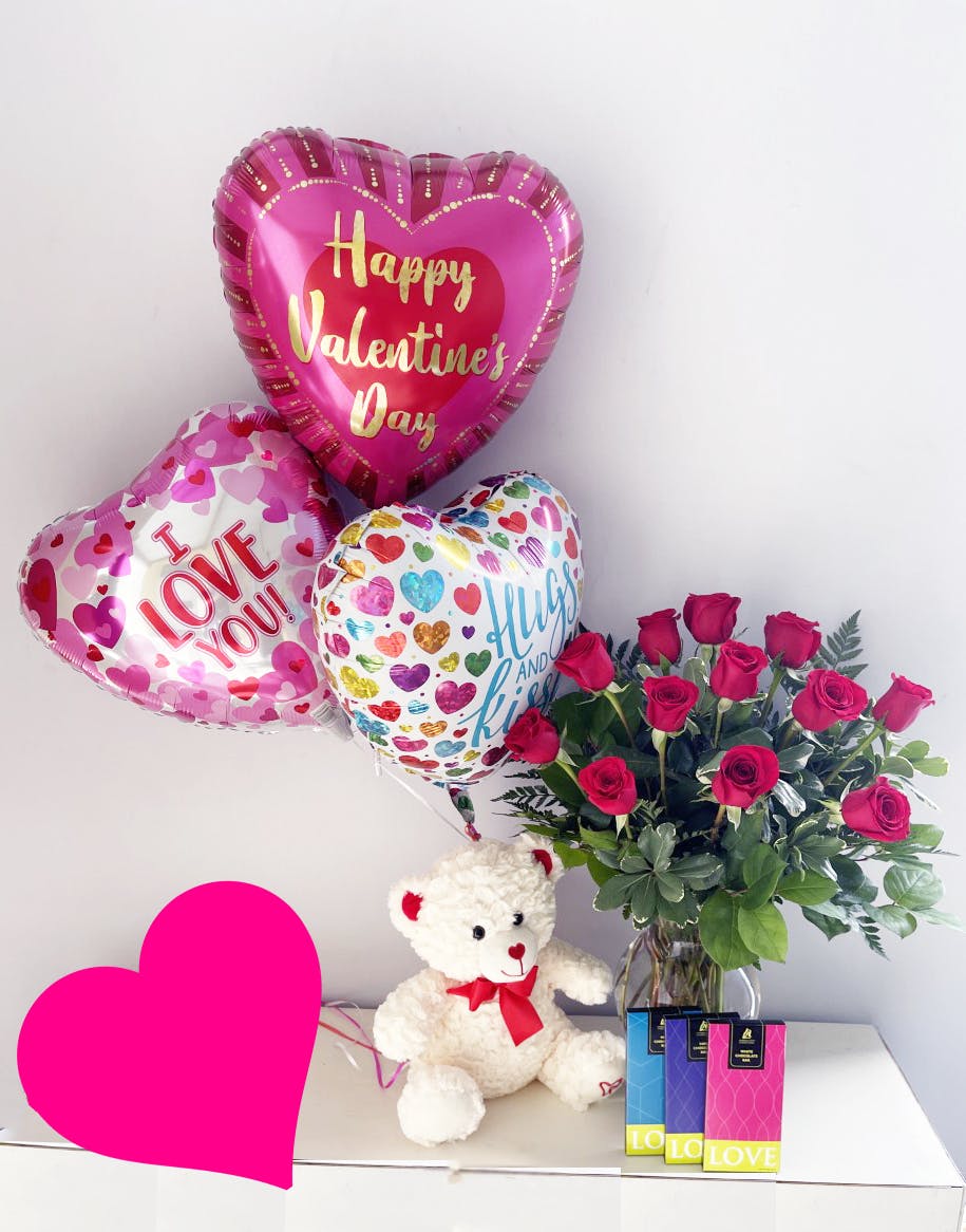 True Romantic Rose, Chocolate & Plush Gift Delivery Naples FL